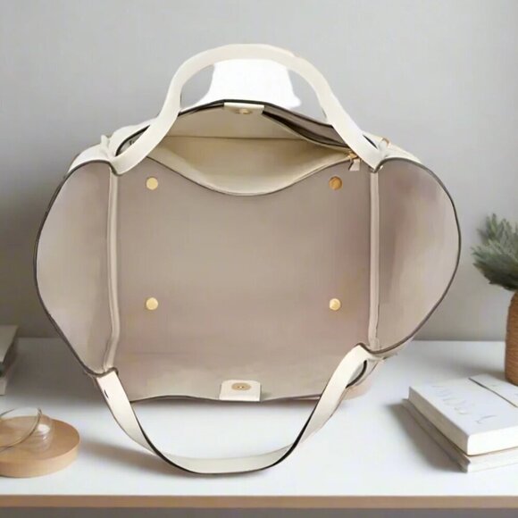 Kate Spade Gramercy Extra Large White Tote Pebbled Roomy Soft Shoulder Bag - Picture 10 of 11